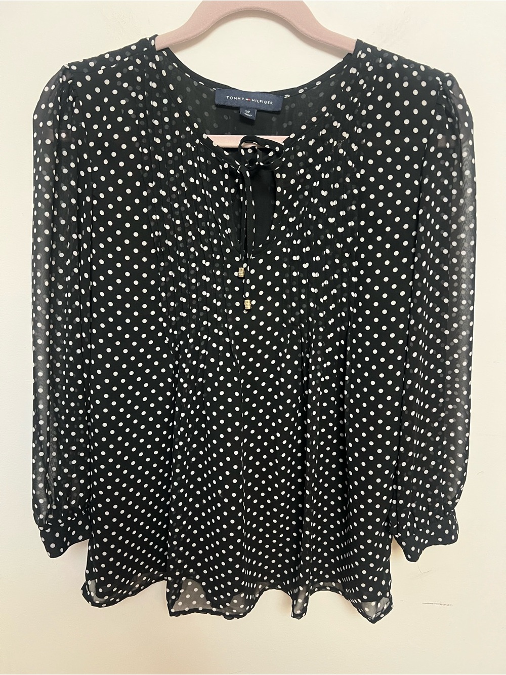 Tommy Hilfiger Black & White Polka Dot Blouse - Size S